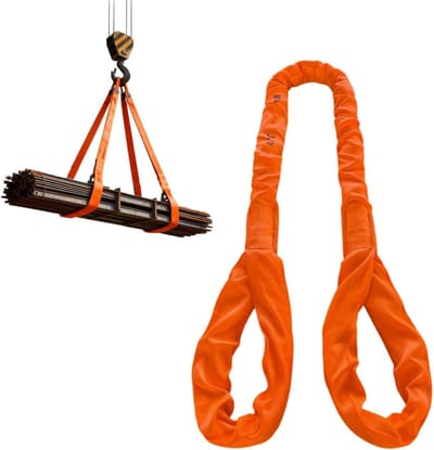 Hijsstroppen Set - Ronde Banden - Zwaar Werk - 8 Ton Capaciteit - 10 Meter Lengte - Grijs