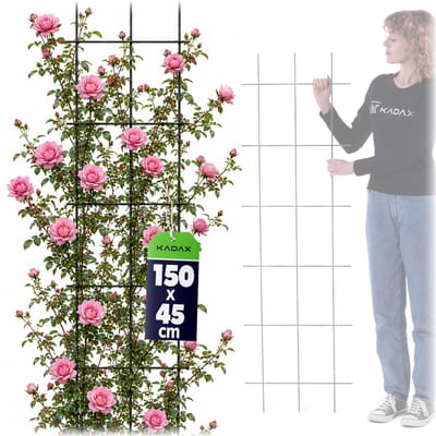 KADAX Metalen rooster voor tuin, balkon, terras, klimhulp voor klimplanten van staal, klimhulp, rozenrooster (45 x 150 cm)