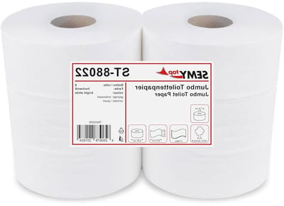Jumbo Toiletpapier - Grote Rol WC Papier - Huishoudelijk Gebruik - Scheurvast en Absorberend - 6 Rollen - Wit