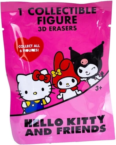 Set van 3 stuks Hello Kitty and Friends 3D gum / figuurtje