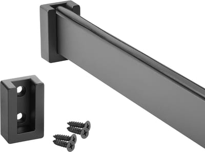 Rechthoekige kaststang 30 x 12 mm, lengte: 1000 mm + 2 stuks rechthoekige kaststanglagers S, zwart