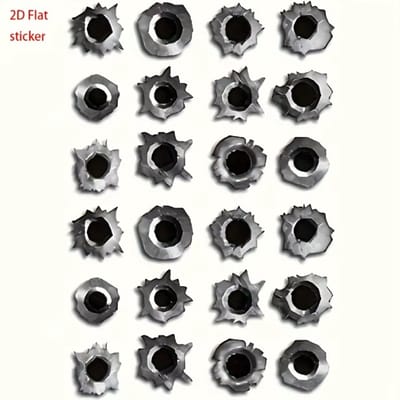 24-delige Decoratieve Opplakset – 2D Flat Stickers – Slijtage/Effekt Stickers voor Auto, Fiets & DIY Decoratie – Waterproof
