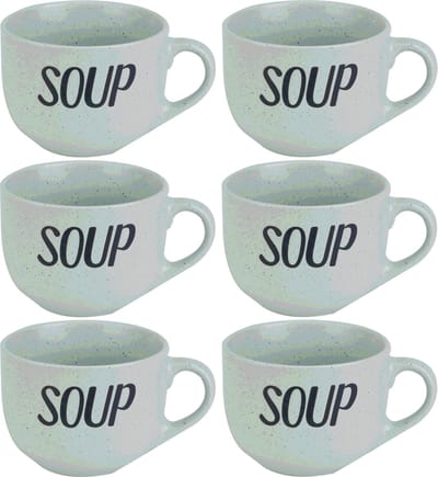 Cosy & Trendy Soepkom - 6x - groen - 11 cm - 510 ml - Soepbeker - kommetje - schaaltje