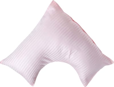 Homescapes Satijn Streep Katoen V-Kussensloop - Roze - 100% Egyptisch Katoen - 330TC - 38 x 76 cm