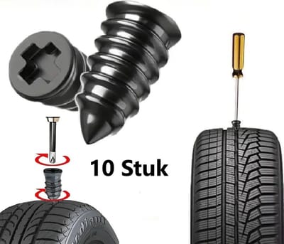 10x Rubberen Bandenreparatiespijkers I Vacuüm Bandenreparatie Set I Bandenpunctie Nagels I Voor Auto & Motor