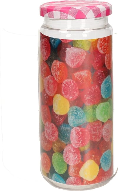 Plasticforte Weckpot/inmaakpot Classic - 650ml - kunststof - metalen draaideksel - roze - D7 x H18 cm