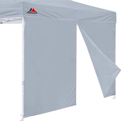 Luifeldeur - Tentdeur Luifel - Kamperen en avontuur - Centrale ritsontwerp - 86x120 inch - Grijs