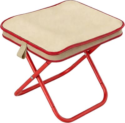 Vouwbare Campingstoel met Opbergtas, Draagbare Mini Stoel voor Vissen, Reizen, Wandelen en Tuinieren (Khaki)