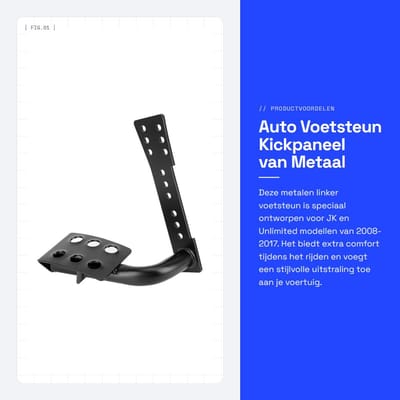 Dailygoods- Voetsteun Auto Accessoire - Linkervoetsteunpedaal - IJzer - Zwart - Voor JK/Unlimited 2008-2017 - Ondersteuning voor Vermoeide Voet - Voetpedaal