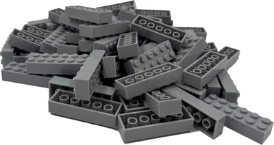 100 Bouwstenen 2x6 | Lichtgrijs | Compatibel met Lego Classic | Keuze uit vele kleuren | SmallBricks