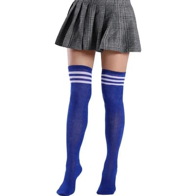 Regenboog Dij Hoge Knie Hoge Lange Sokken Cosplay Kawaii Meisjes Zwart Wit Gevlekt Gestreept Kerstsokken Voor Vrouwen Herfst Winter One Size