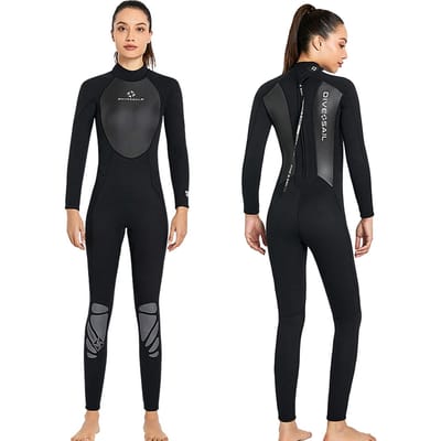 3mm Dames Neopreen Wetsuit Volledig Lichaam Duikpak voor Snorkelen Scuba Surfen L zwart