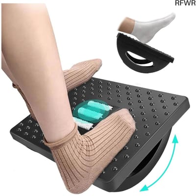 RFWR® Ergonomische Voetensteun voor Bureau met Massageoppervlak - Antislip, Draagbaar en Verstelbaar voor Thuiswerk en Kantoor
