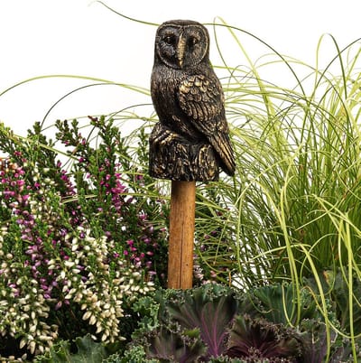 Decoratieve Tuinstekerhoes / Plantensteun Top met Uil - Weerbestendig