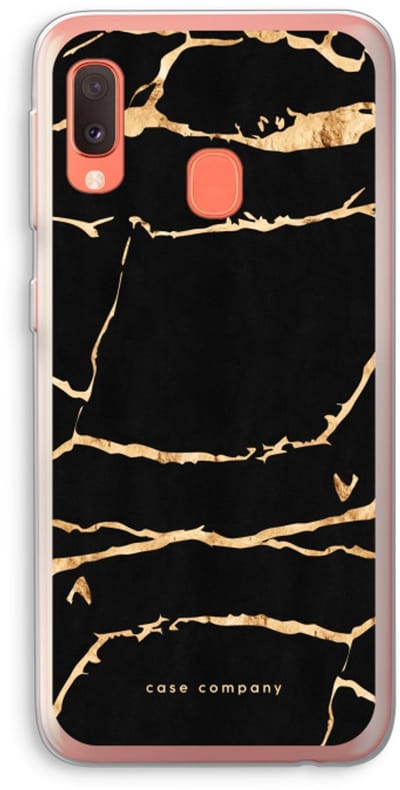 Case Company® - Hoesje geschikt voor Samsung Galaxy A20e hoesje - Gouden marmer - Soft Cover Telefoonhoesje - Bescherming aan alle Kanten en Schermrand