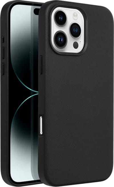 Casify Leren Hoesje geschikt voor MagSafe iPhone 16 Pro Max Hoesje - Zwart