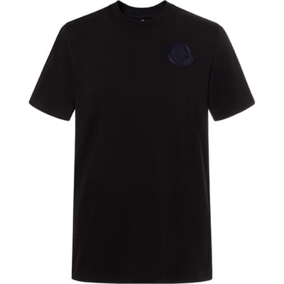 Moncler Katoen Eenvoudig Gebreide Korte Mouw T-shirt Heren Tops Zwart I20918C0006983927999 M black