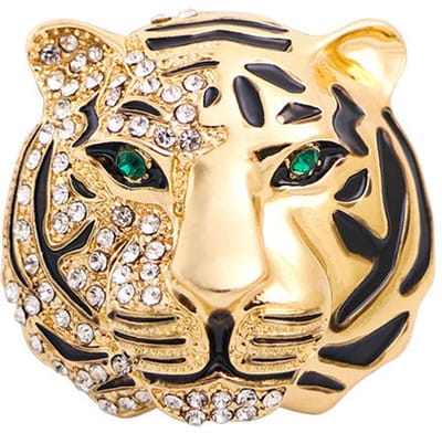 Broche - Elegante Tijgerkop broche met kristallen | Twinolo