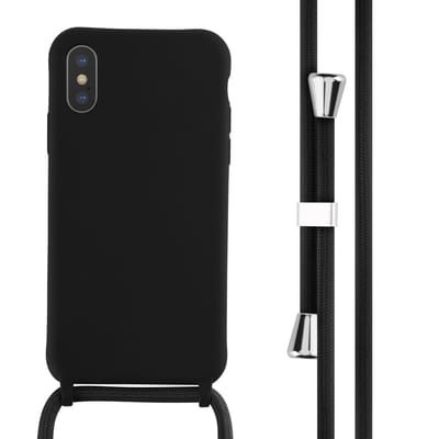 imoshion Hoesje - Geschikt voor iPhone Xs / X - Siliconen hoesje met koord - Zwart