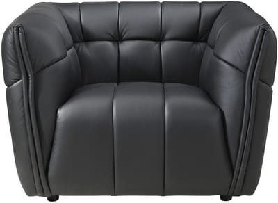Vente-unique Fauteuil in zwart leer DUGORI