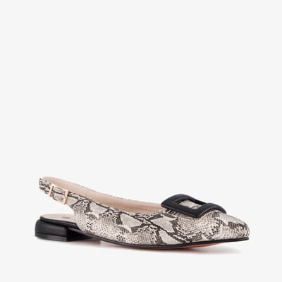 Nova dames slingbacks met slangenprint grijs - Maat 36