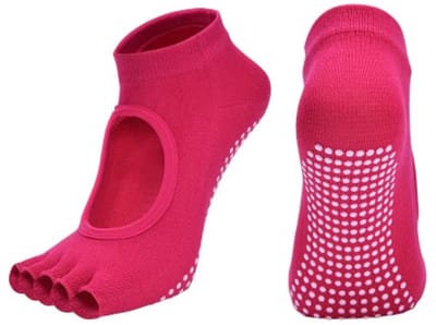 Go Go Gadget - Yoga sokken - Pilates - Teensokken - Open teen - Ademend - Antislip - Roze