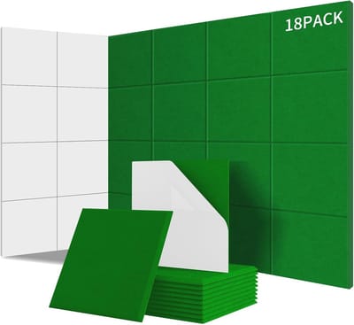 Akoestische Panelen - Geluidsisolatie Panelen - Geluidsverbetering Kamer - Zelfklevende Installatie - 18 stuks 162m² - Smaragdgroen