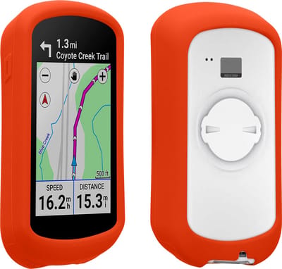 kwmobile hoes geschikt voor Garmin Edge Explore 2 - Siliconen beschermhoes voor fietsnavigatie - oranje