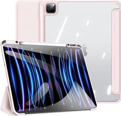 Dux Ducis Tablethoes geschikt voor iPad Pro 13 (2024/2025) Hoesje - Toby Tri-Fold Book Case met Wake/Sleep - Roze