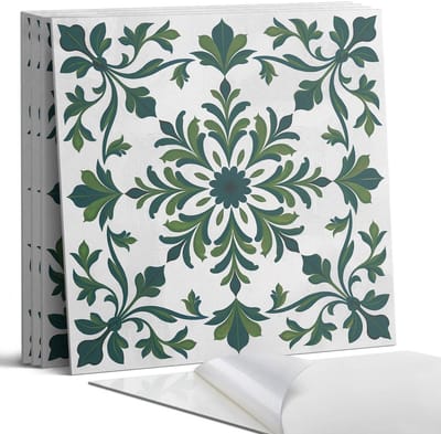 Coloray Wandpanelen Zelfklevend - Plantenpatroon met versieringen Zelfklevende Wandpanelen - 50 cm x 50 cm - Groente Wandpaneel PVC - 5 stuks - Texturen Wandpanelen Zelfklevend - Wandbord Keuken - Wandpaneel Badkamer