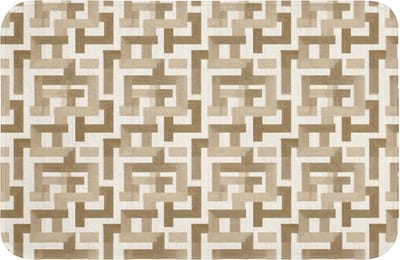 Badmat 60x40 cm - Antislip - Geometrisch - Retro - Bruin - Badmatten voor badkamer - Badkamermat - Douchemat - Badkamer mat