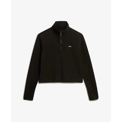 Superdry - Korte Polar fleecetrui met halve rits - Dames - Truien