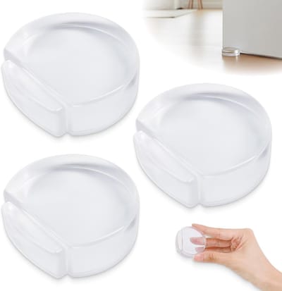 Set van 3 zelfklevende deurstoppers, transparante deurbuffers voor harde vloeren, wand- en meubelbescherming, eenvoudig te installeren zonder boren, ideaal voor geluidsdemping en kraspreventie