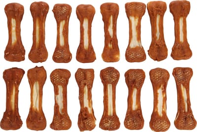Flamingo hondensnack – R'Hide Been met kip – 15 cm – glutenvrij – zonder toegevoegde suikers – 16 stuks – 1,6 kg