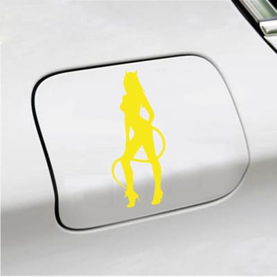 Bumpersticker - Vrouw Duivel - 7 X 16,5 - Geel