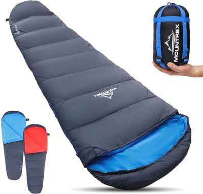 Ultralichte en Compacte Zomerslaapzak - 3-4 Seizoenen Mummie Slaapzak voor Outdoor, Kamperen en Reizen (205 x 80 cm)
