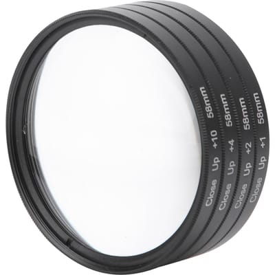 Optisch glas Macro Close-up +1 +2 +4 +10 Lensfilterkit 58mm voor Canon Nikon Sony-camera's gray