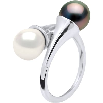 Ring YOU AND ME Tahitian Parels en Zoetwater 8-9mm White Gold