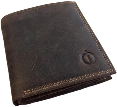 OI Kleine Hunter bruine leren billfold / platte heren portemonnee hoog model / heren beurs vierkant / Anti skim / Hunter / 179H