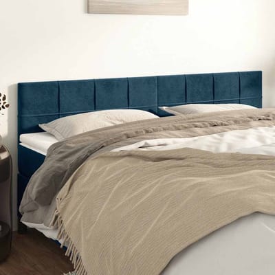 vidaXL - Hoofdborden - 160x5x78/88 - cm - fluweel - donkerblauw