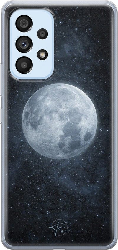 Hoesje geschikt voor Samsung Galaxy A33 - Maan - Soft Case - TPU - Natuur - Zwart - Mooie Telefoonhoesjes