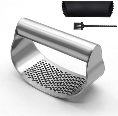 EXCITAT Crusher - Knoflook- en gemberpers - Roestvrij staal - Handmatige pers - Geschikt voor thuis, restaurant, picknick