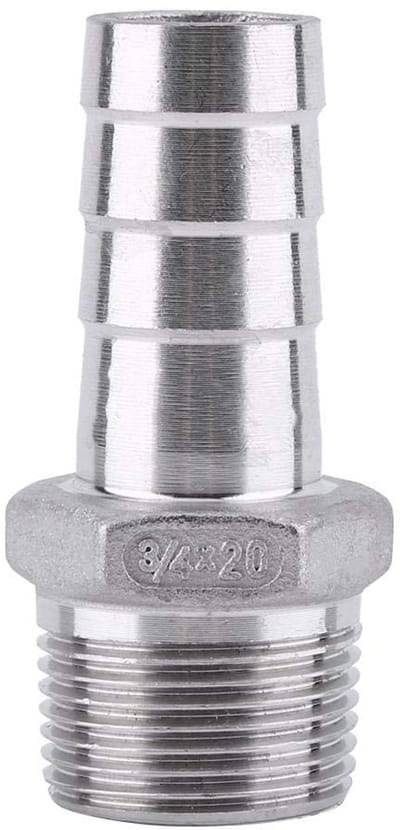 Dailygoods- Slangconnector 1/8"~3/4" - Hoogwaardige 304 Roestvrij Staal - Snelle Installatie - Barbed Connector - Geschikt voor Water/Lucht/Fuel - Duurzaam en Langdurig - Slangverbinder