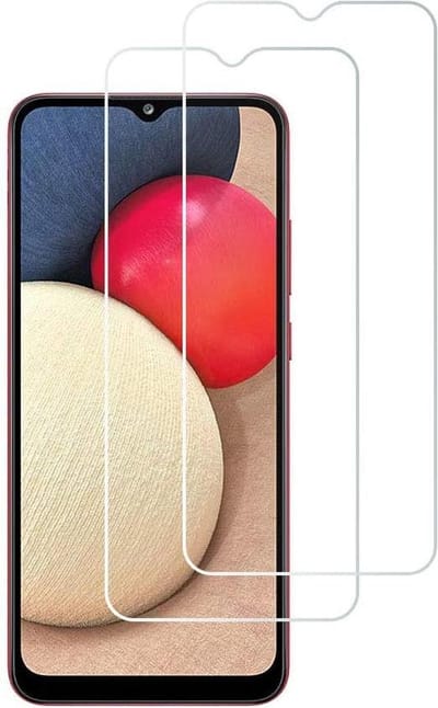 2x Screenprotector Tempered Glass Glazen Gehard Screen Protector 2.5D 9H (0.3mm) - Glasplaatje Geschikt voor: Samsung Galaxy A02s / A03s - Tempered Glas