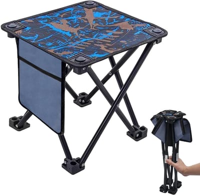 JHUBERS- Campingkruk Draagbaar - Opvouwbare Stoel - Lichtgewicht - Campingkeuken - Tuin/Barbecue - Hoogwaardige 600D Oxford-stof