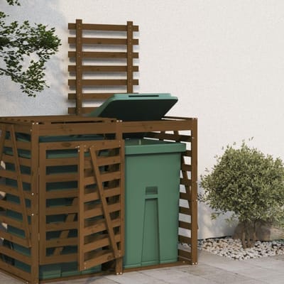 Zyrex® Kliko Ombouw – Containerberging - Kliko Ombouw Dubbel - Honingbruin - 102cm x 40cm x 12cm