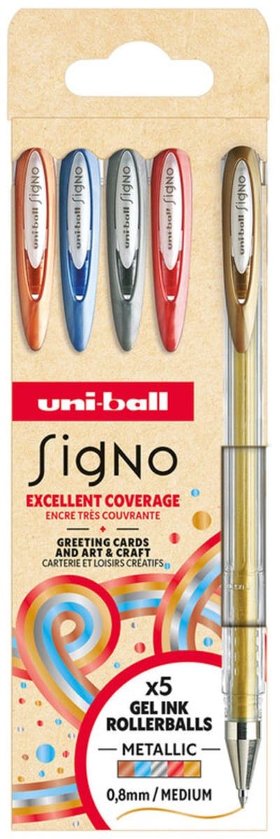 Uni-Ball - Signo - Metallic gel pen set - 5 st. - UM-120NM