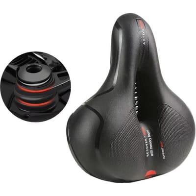 Holle ademende fietszadel heren dames MTB racefiets zadel schokabsorberend comfortabel groot kont fietszadel veiligheidswaarschuwing