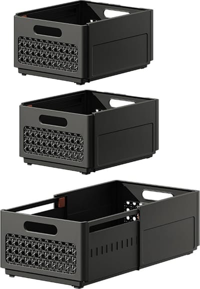 La'Moussawi ® Handige en Ruimtebesparende Opbergboxen voor Kledingkast en Lade, 3 Stuks, Uittrekbaar en Stapelbaar