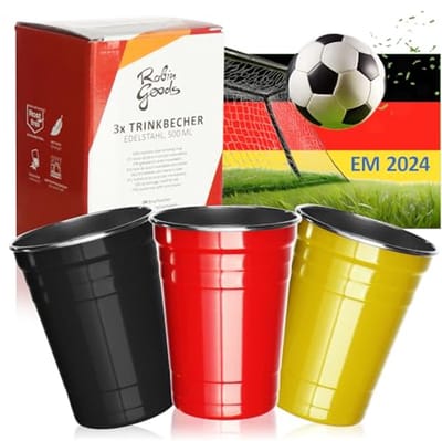 Set van 3 RVS drinkbekers - 500 ml - Breukvast en BPA-vrij - Camping en buitenactiviteiten